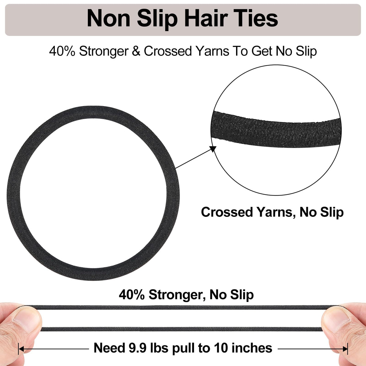 ADRIONE holding thick ponytail securely without slipping