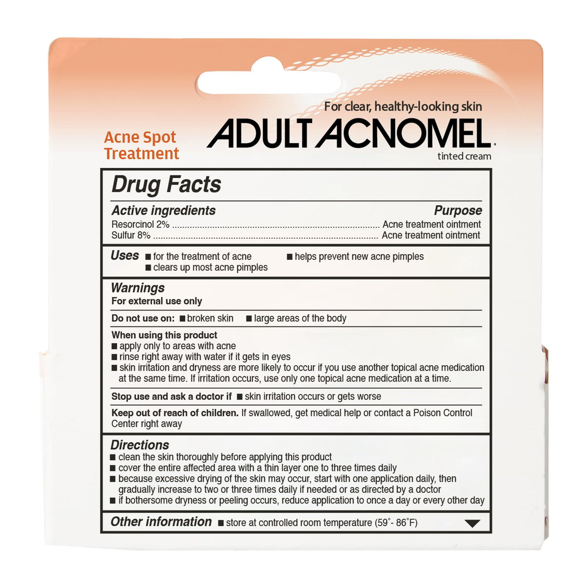 Adult Acnomel on bathroom vanity with skincare items showing daily routine convenience
