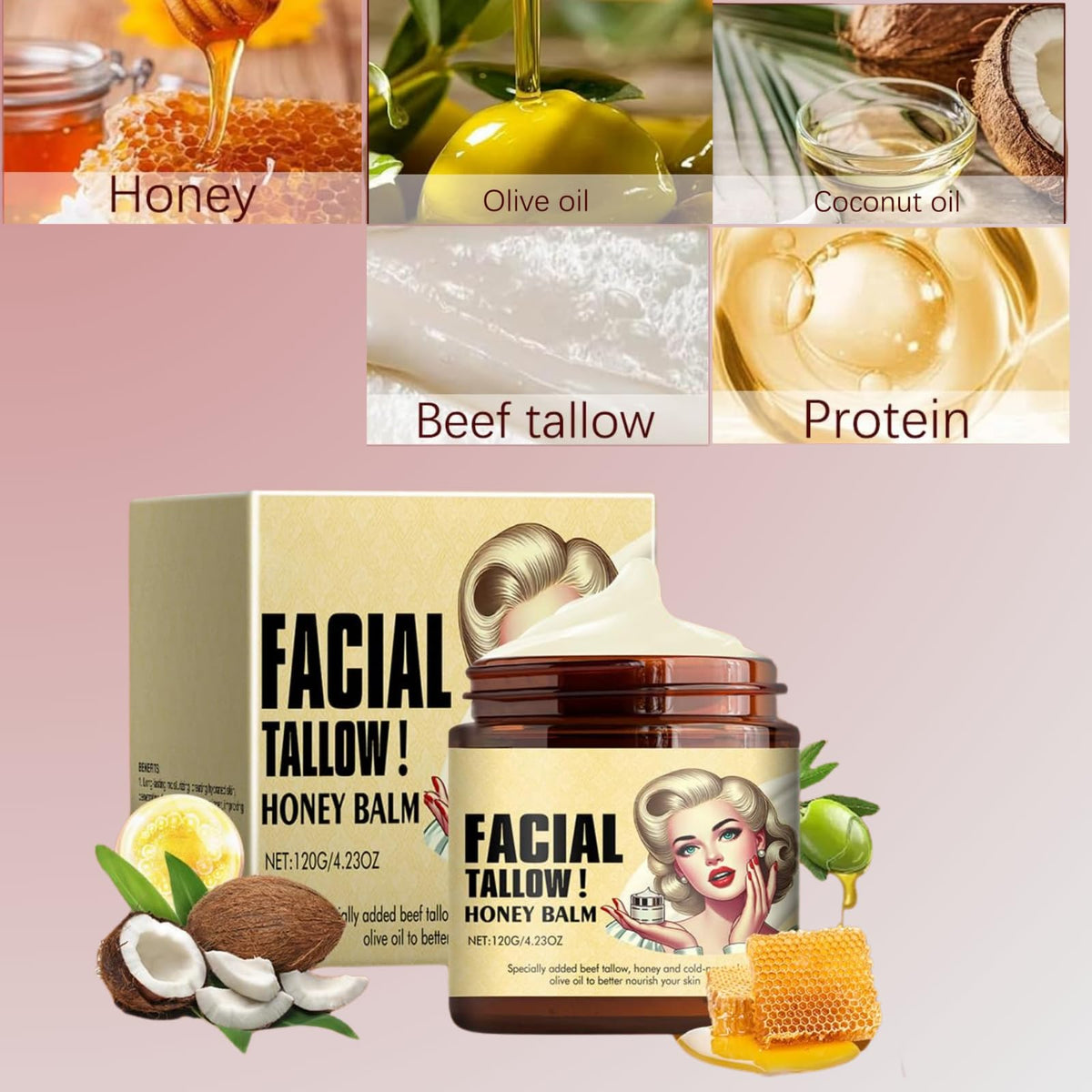 ADUTRY close-up honey drizzle over balm highlighting natural humectant benefit