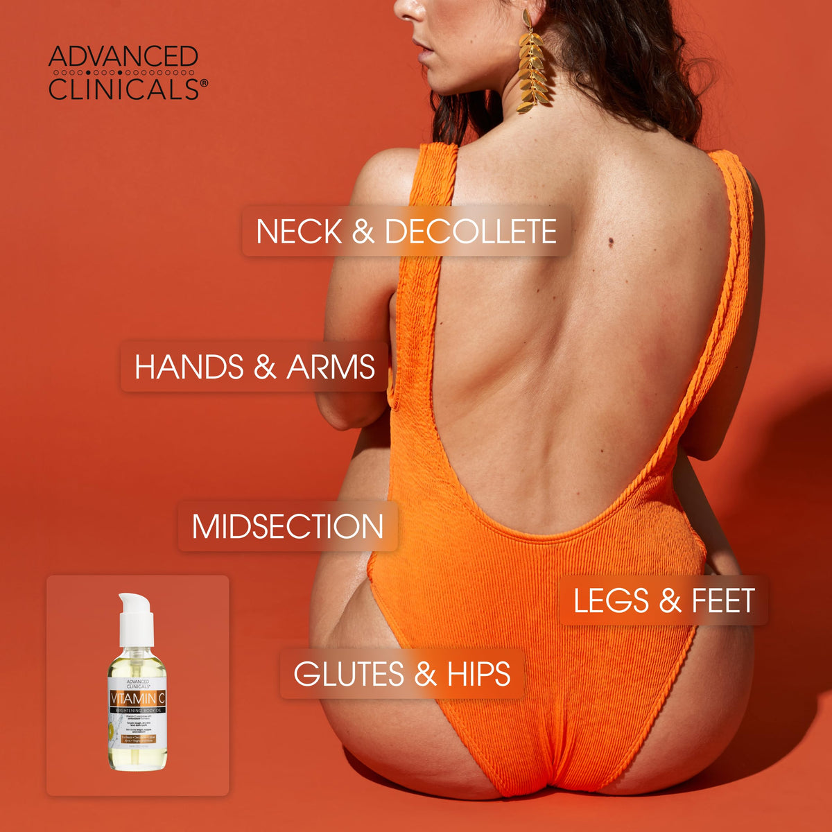 Advanced Clinicals after-application on arm showing visible radiance and improved texture benefit