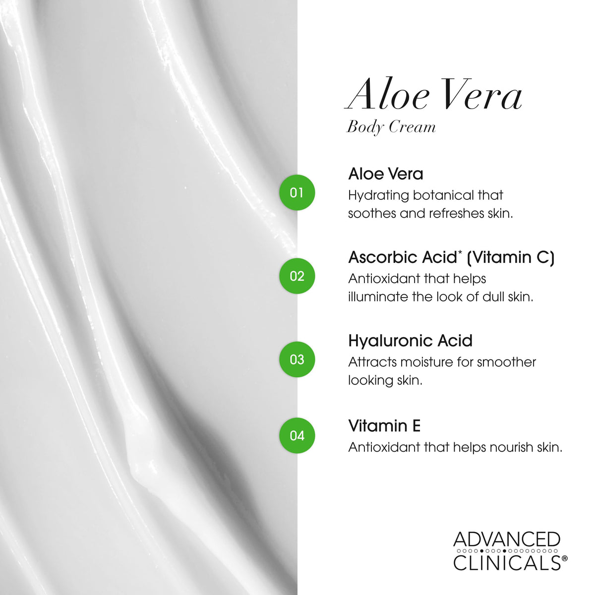 Advanced Clinicals close-up label showing ingredient highlights and benefits