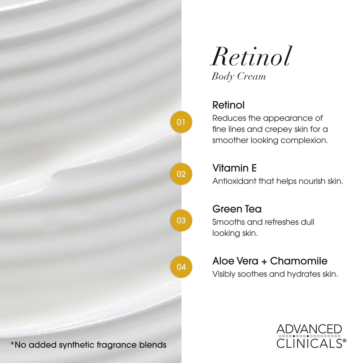 Advanced Clinicals applying cream to neck and decollete for smoother texture