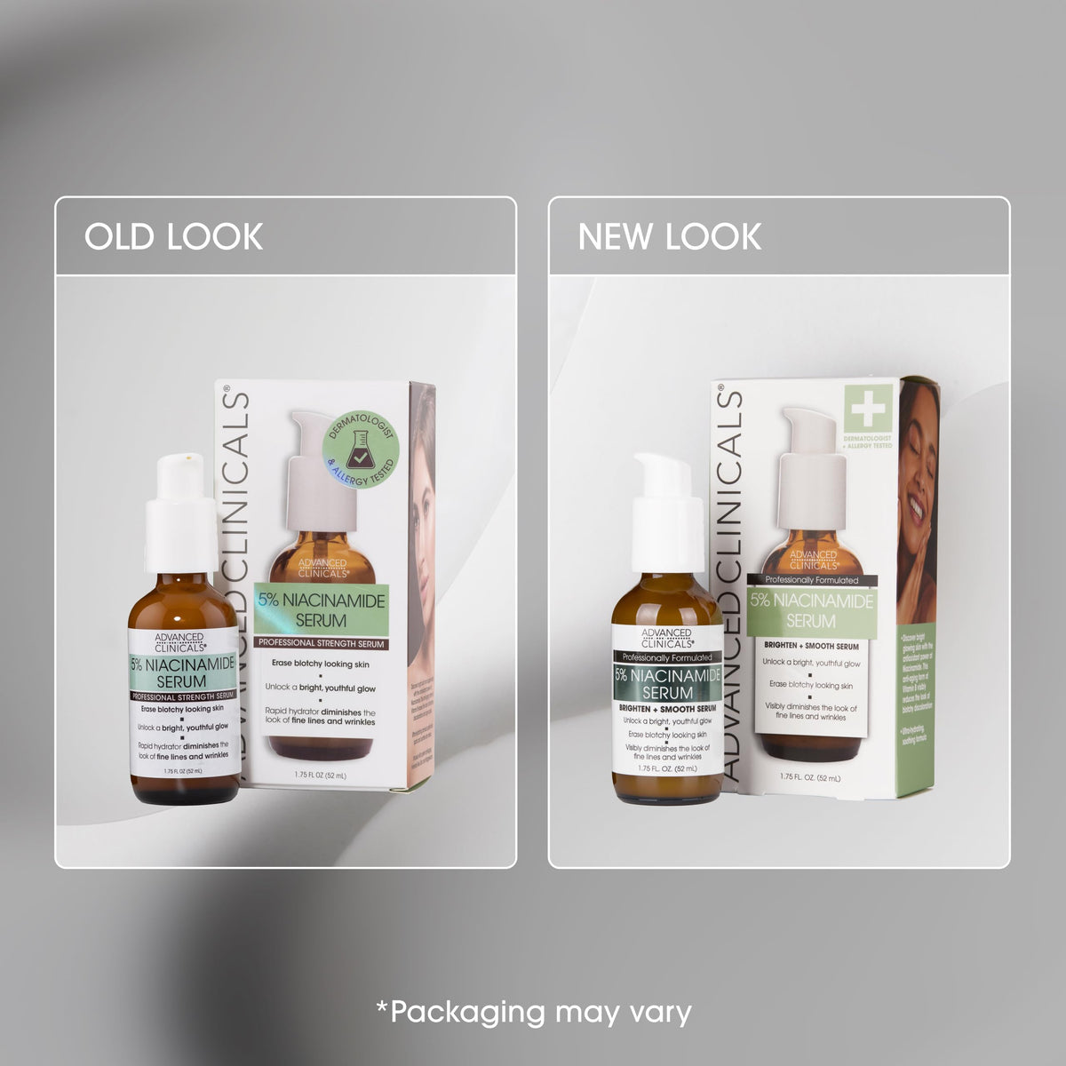 Advanced Clinicals before and after skin visual showing refined texture benefit