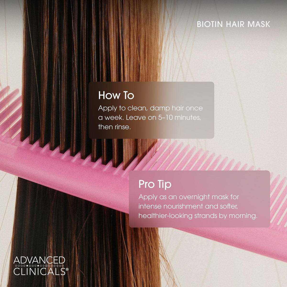 Advanced Clinicals before and after on damp hair for smoother finish