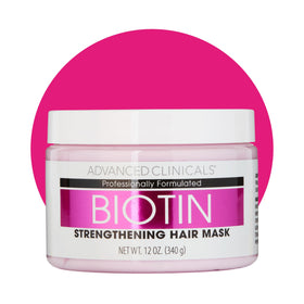 Advanced Clinicals jar front view showing biotin mask and benefits