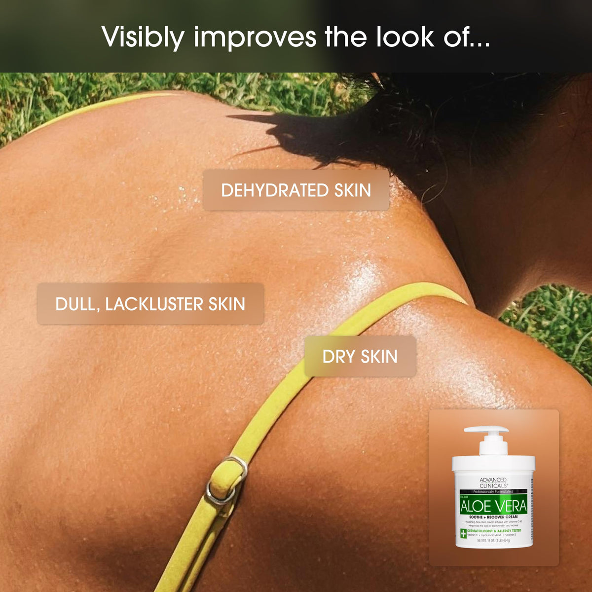 Advanced Clinicals being smoothed over legs for all-over body hydration benefit
