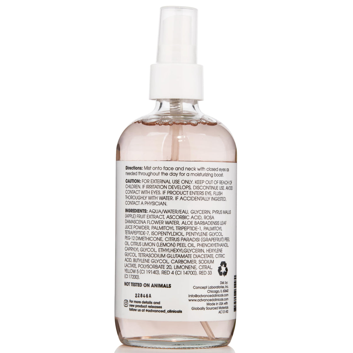 Advanced Clinicals bottle in bathroom routine setting displaying everyday use and convenient benefit