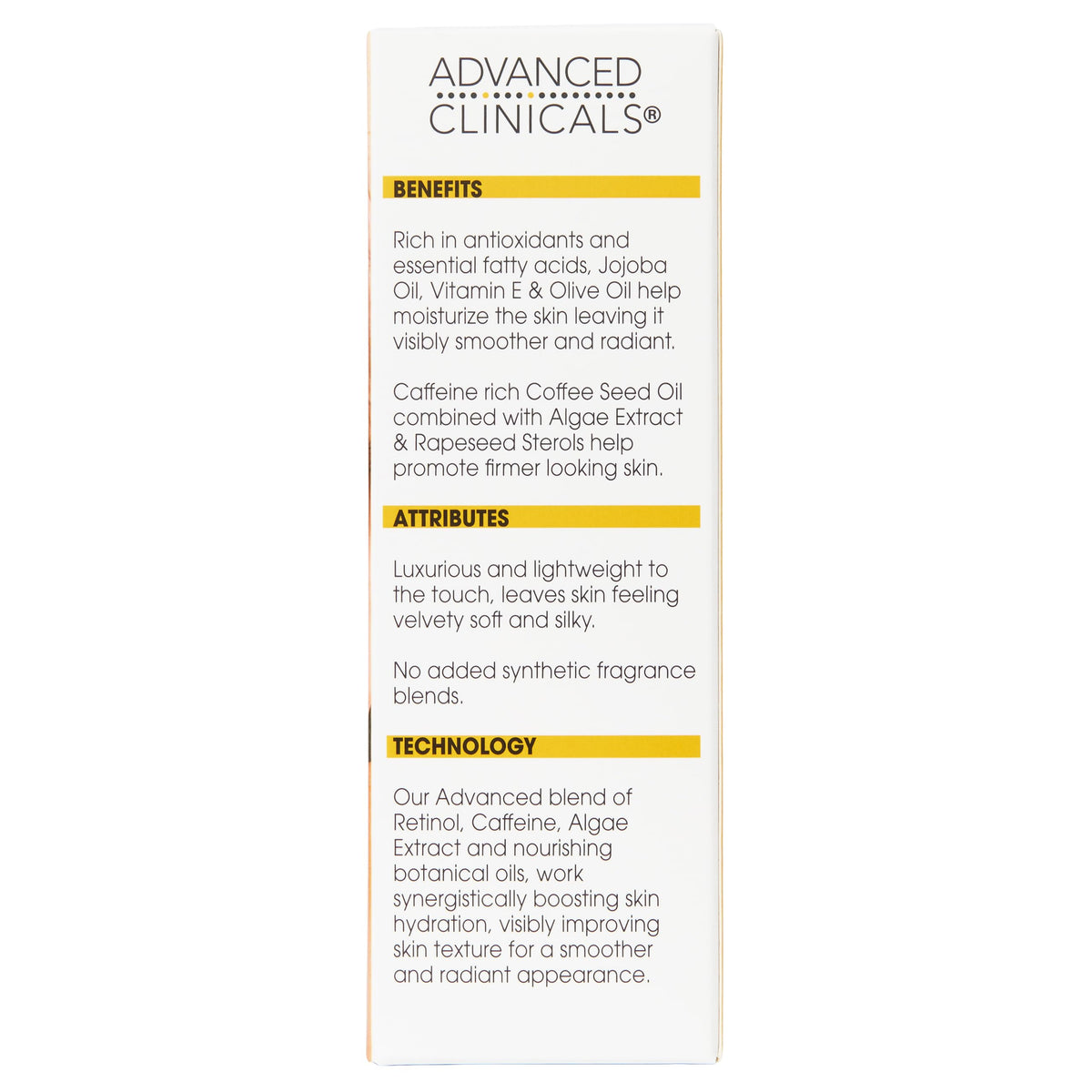 Advanced Clinicals bottle beside towel to show daily skincare convenience