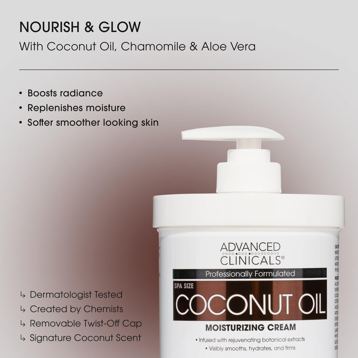 Advanced Clinicals open jar with cream texture demonstrating rich, whipped hydration