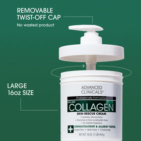 Advanced Clinicals 16oz jar beside travel-size tube highlighting convenient dual sizing