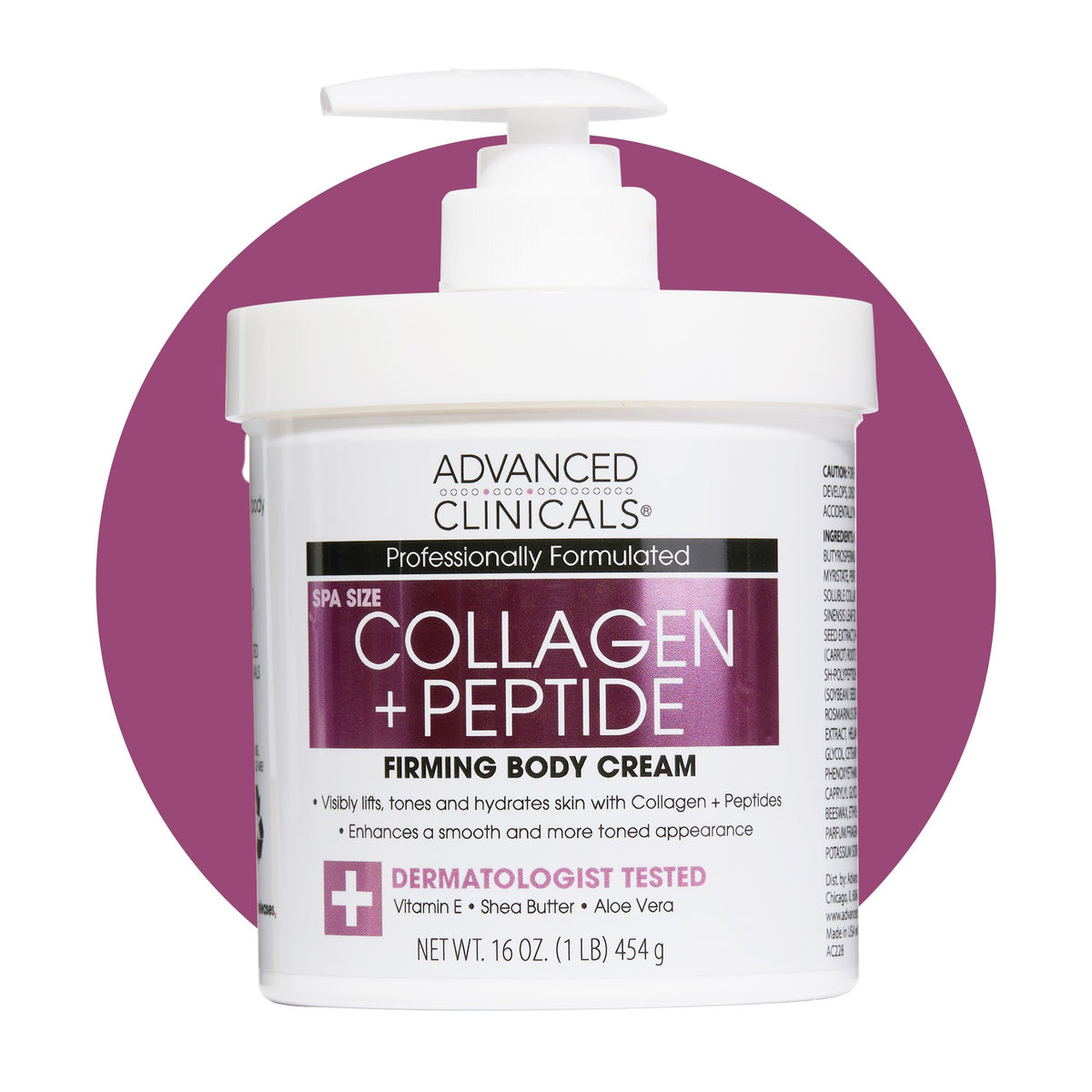 Advanced Clinicals jar front view showing clean packaging and benefit