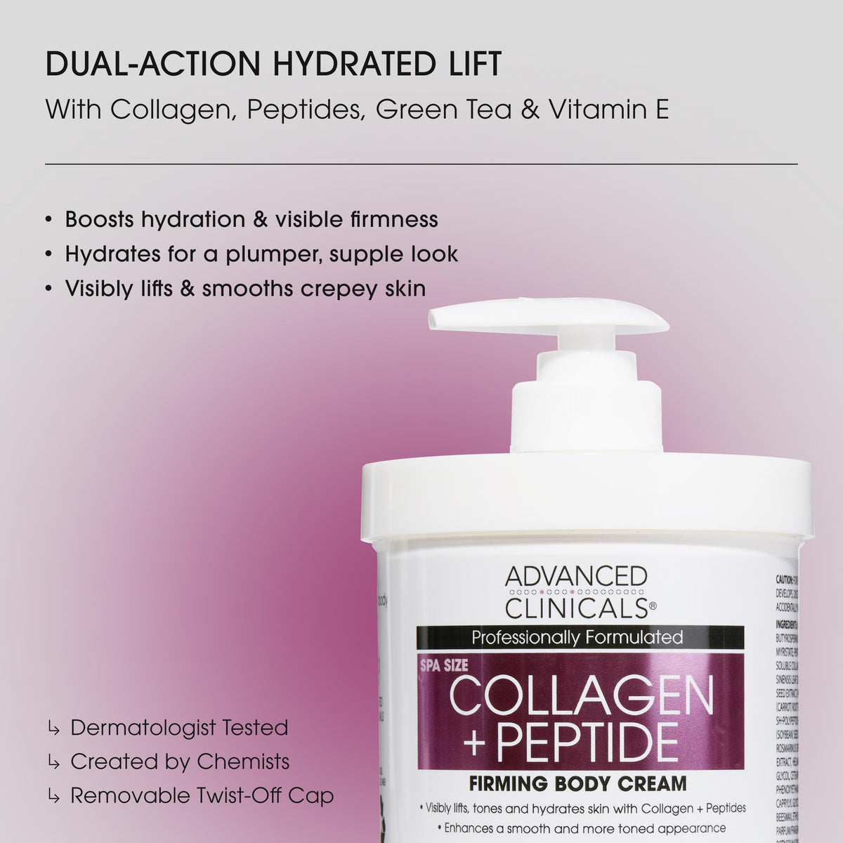 Advanced Clinicals open jar cream texture that hydrates skin deeply
