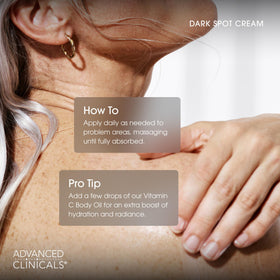 Advanced Clinicals used on face during morning routine for brightening effect