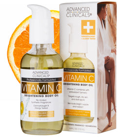 Advanced Clinicals front bottle showing sleek packaging and brightening promise