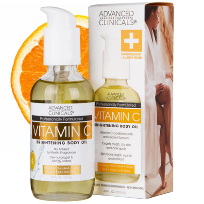 Advanced Clinicals front bottle showing sleek packaging and brightening promise
