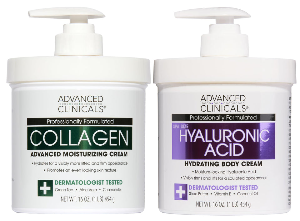 Advanced Clinicals front packaging showing both fragrance-free moisturizers and benefits