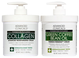 Advanced Clinicals front packaging showing unscented firming cream benefits