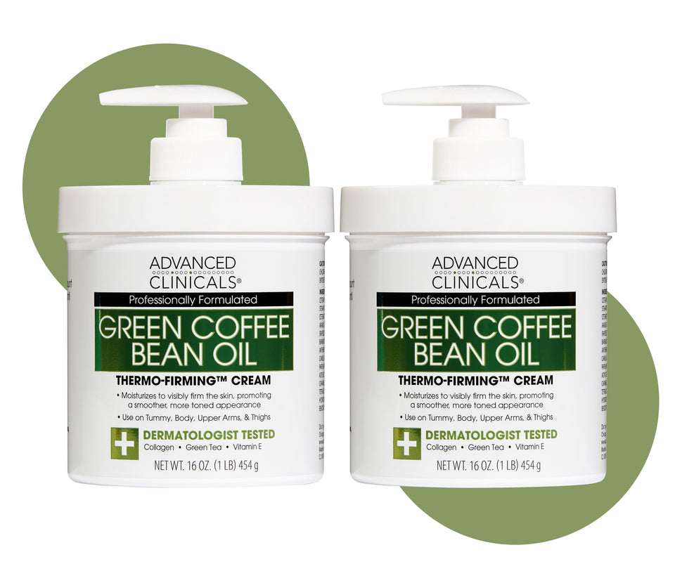 Advanced Clinicals front packaging showing green coffee bean thermo for firming