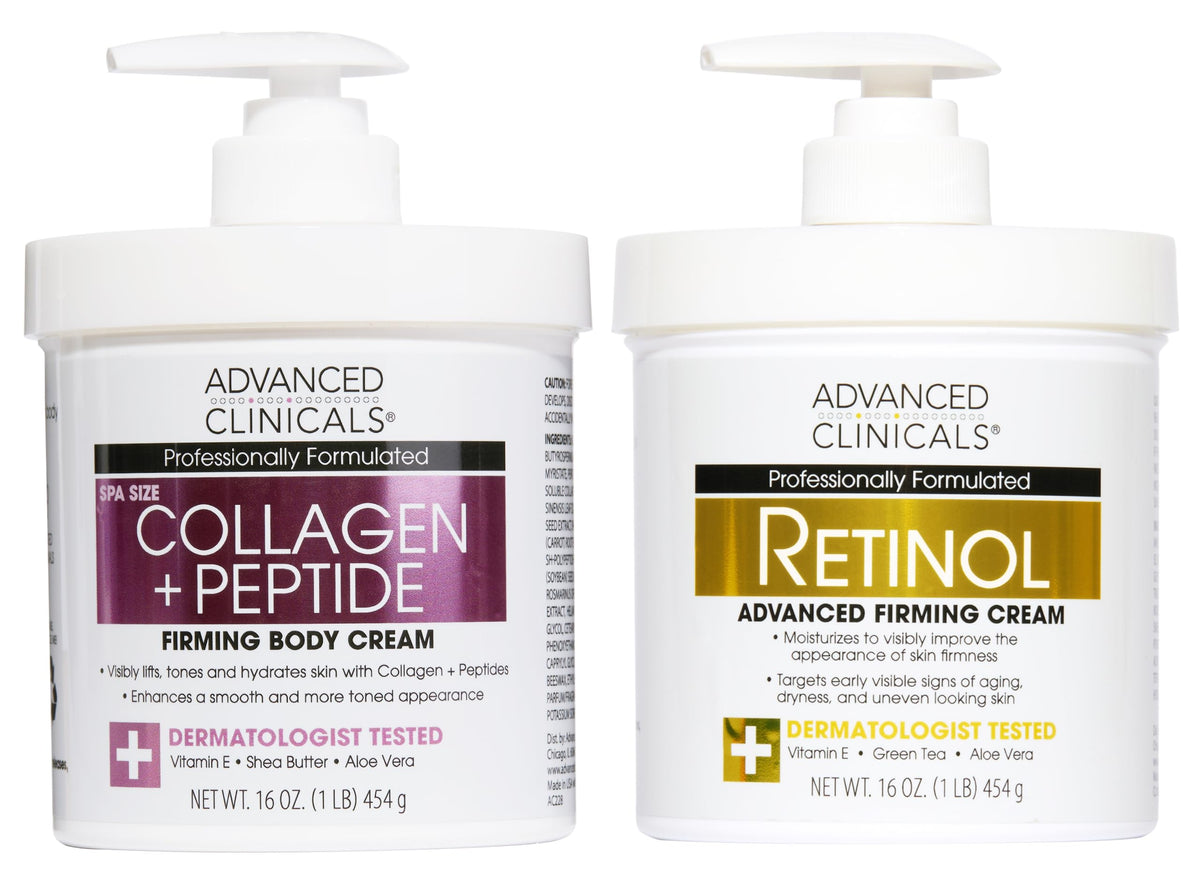 Advanced Clinicals front packaging of two-piece set shows a professional, hydrating solution
