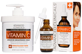 Advanced Clinicals front packaging of the two-piece set showing both products and benefits
