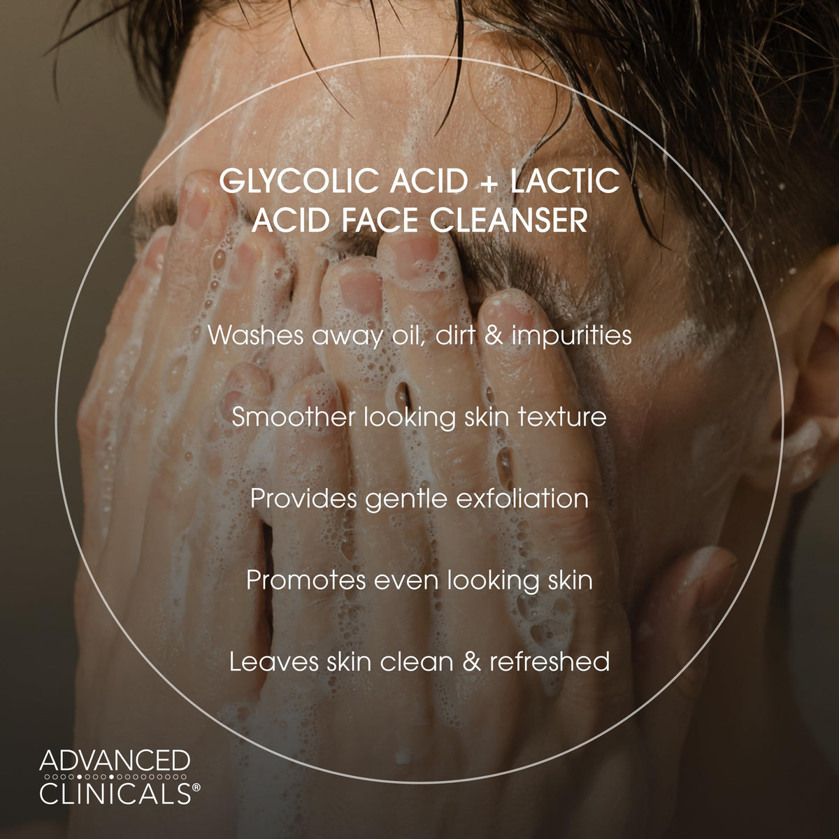 Advanced Clinicals gel texture close-up showing smooth glycerin gel for gentle hydration benefits