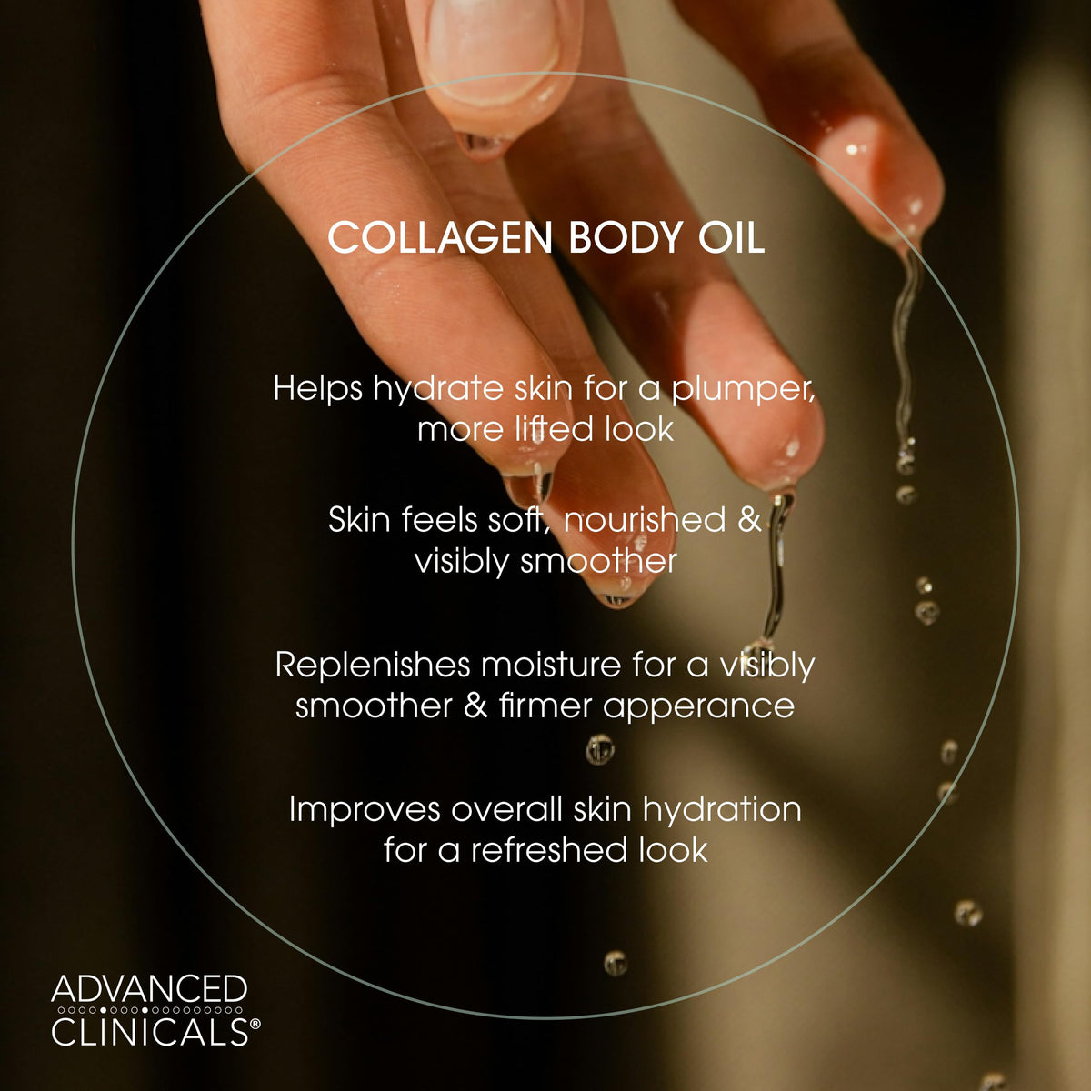 Advanced Clinicals applied to hand demonstrating easy massage-in and immediate softness benefit