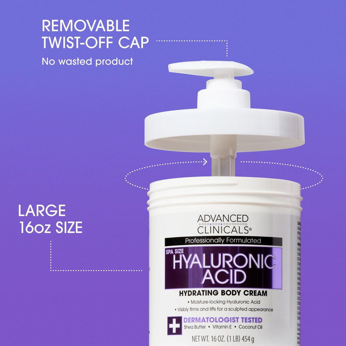 Advanced Clinicals cream being applied to hand showing quick absorption and smoother-looking skin benefit