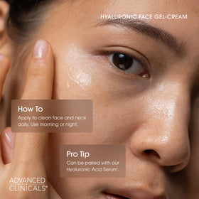 Advanced Clinicals cream on hand demonstrating smooth spreadability and quick absorption