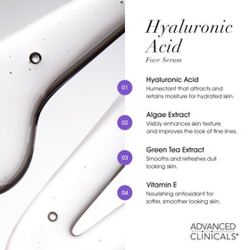 Advanced Clinicals serum on hand demonstrating smooth spread and immediate hydration