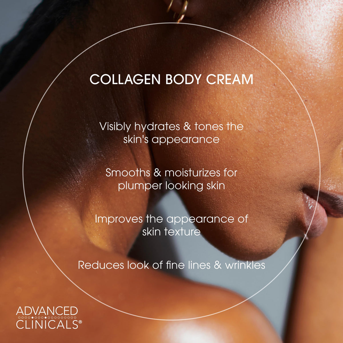 Advanced Clinicals cream on bathroom counter in lifestyle setting for routine benefit