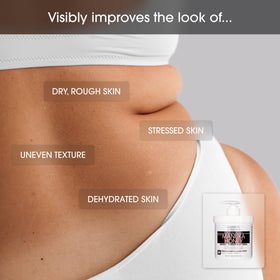 Advanced Clinicals massaging cream into neck and shoulders for smoother texture