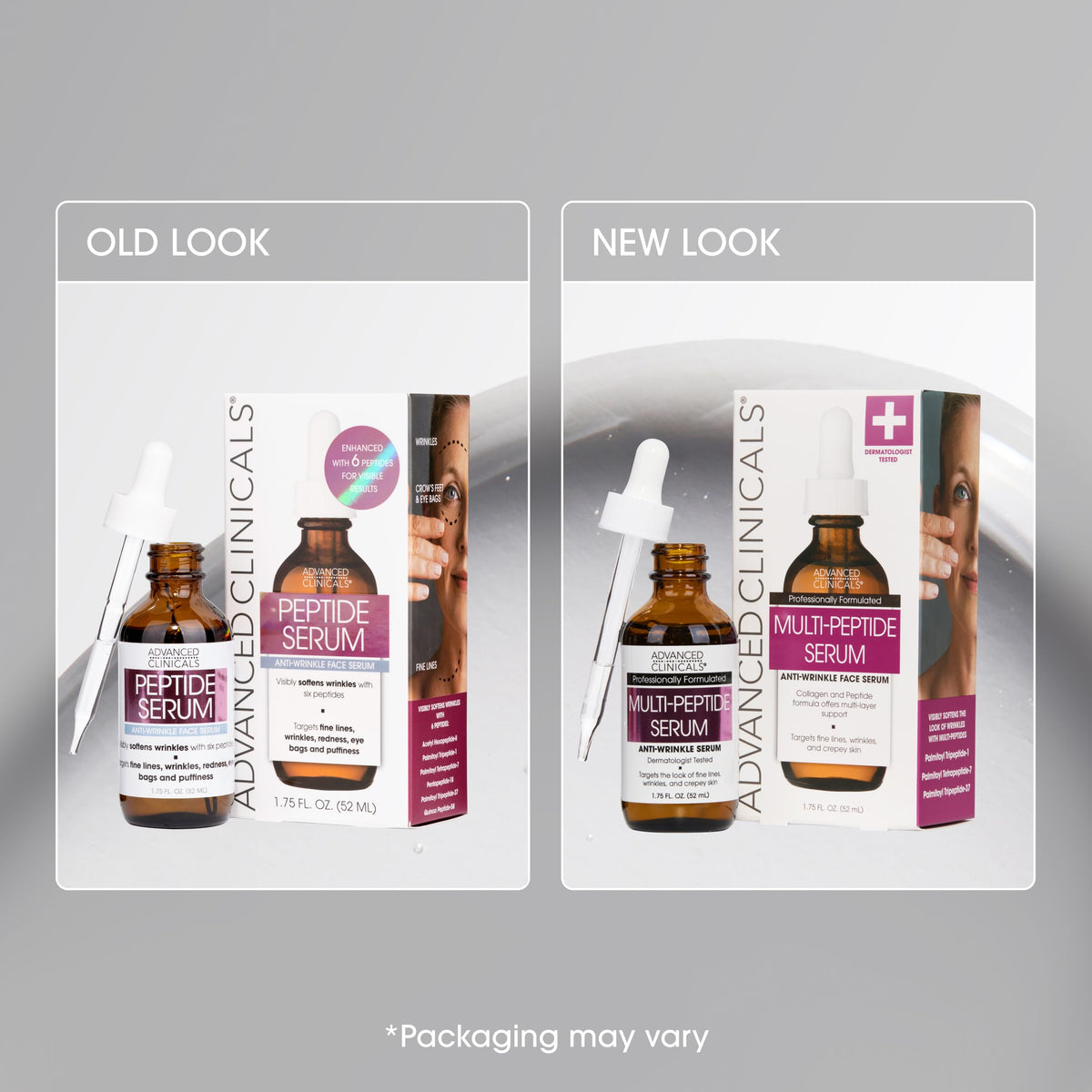 Advanced Clinicals serum on hand showing spreadable gel and quick absorption
