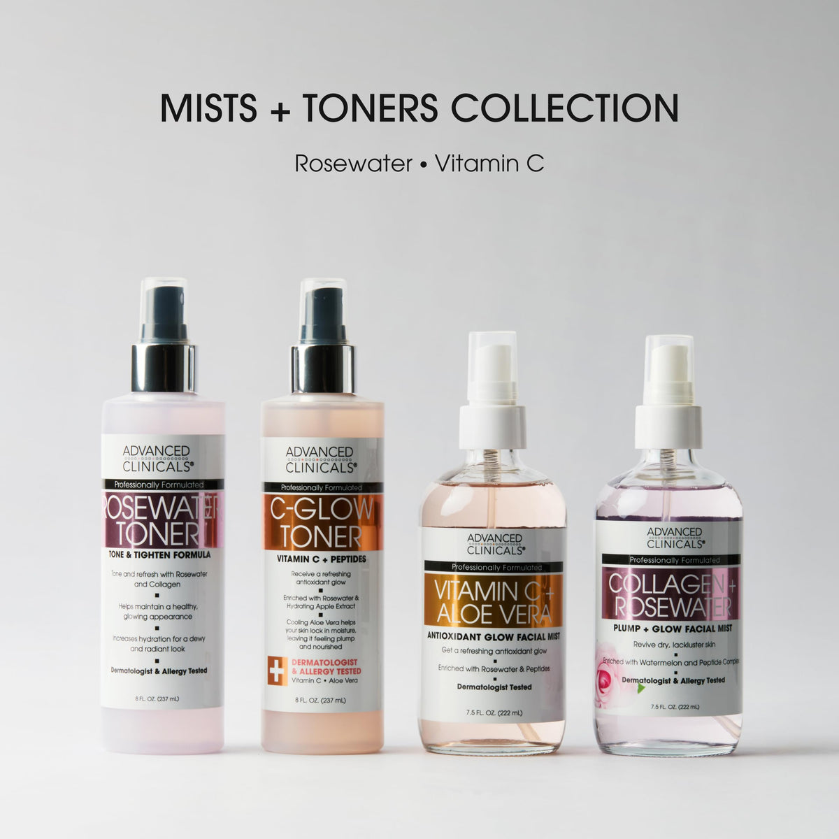 Advanced Clinicals flatlay with botanical extracts emphasizing natural antioxidants
