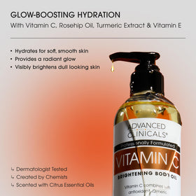 Advanced Clinicals oil pouring texture closeup demonstrating silky absorption