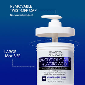 Advanced Clinicals lotion being dispensed to show easy pump application benefit