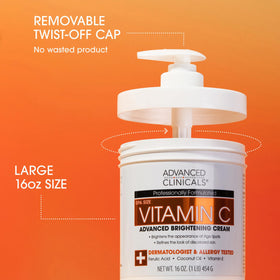Advanced Clinicals dispensing cream into hands for fast absorption