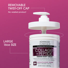 Advanced Clinicals dispensing lotion onto hand to show quick absorption and smooth application