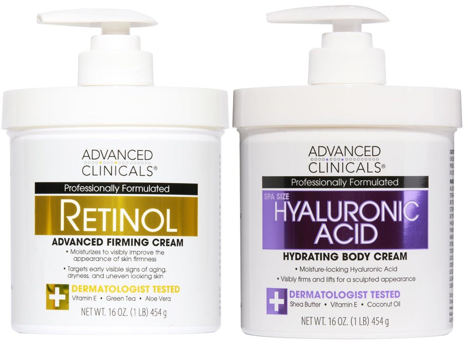 Advanced Clinicals front packaging showing both creams for complete hydration