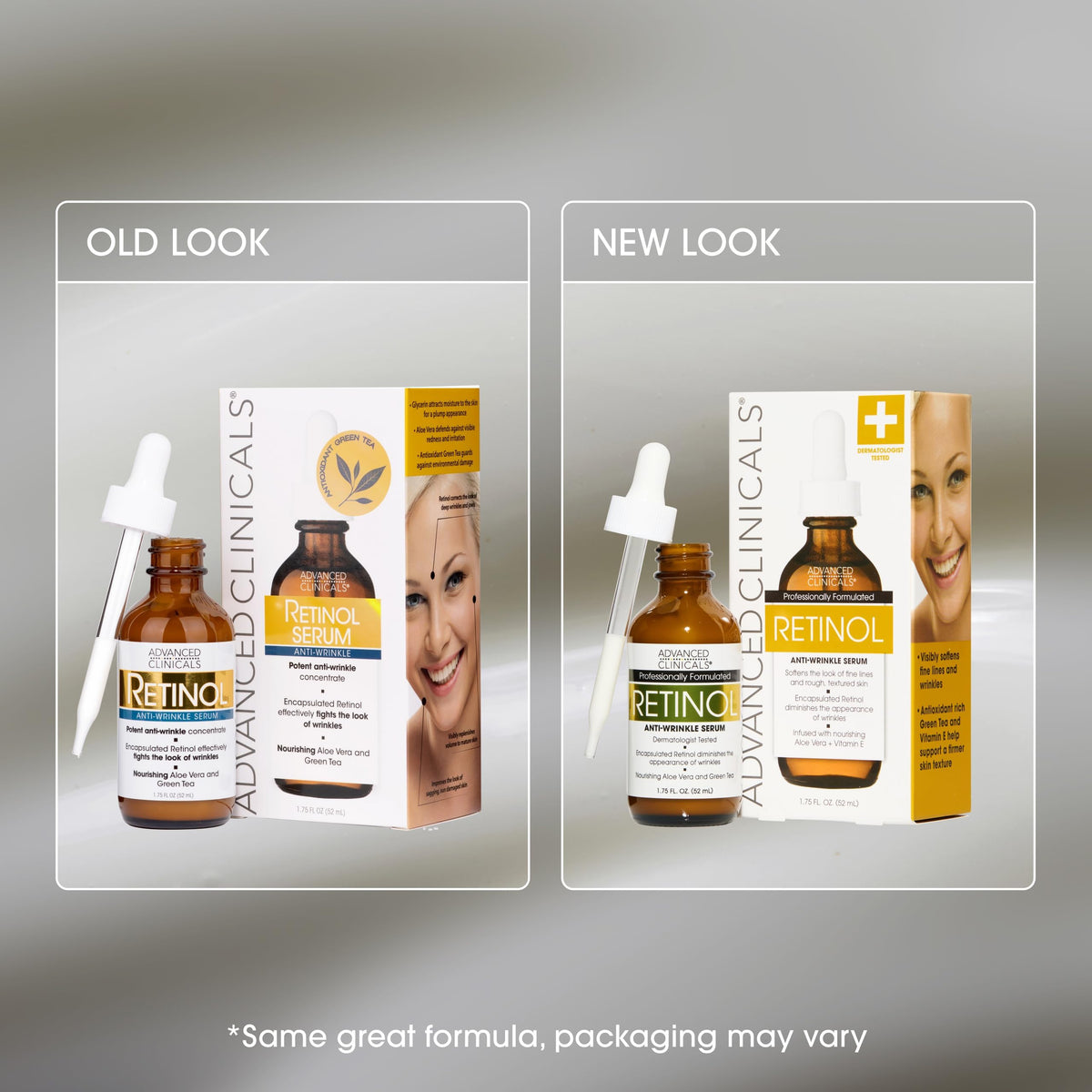 Advanced Clinicals label close-up, clear usage instructions and ingredient focus