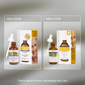 Advanced Clinicals label close-up, clear usage instructions and ingredient focus