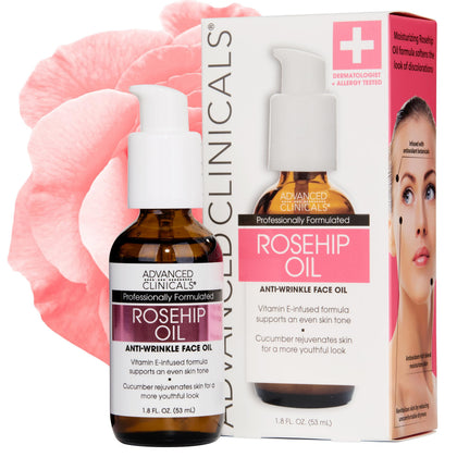 Advanced Clinicals front bottle view shows compact oil serum and elegant label
