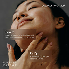 Advanced Clinicals dispenser releasing serum on finger for easy application