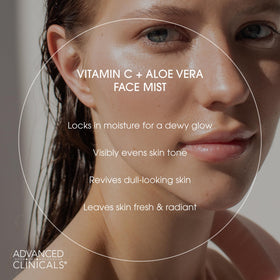 Advanced Clinicals spray nozzle producing fine mist, demonstrating even application benefit