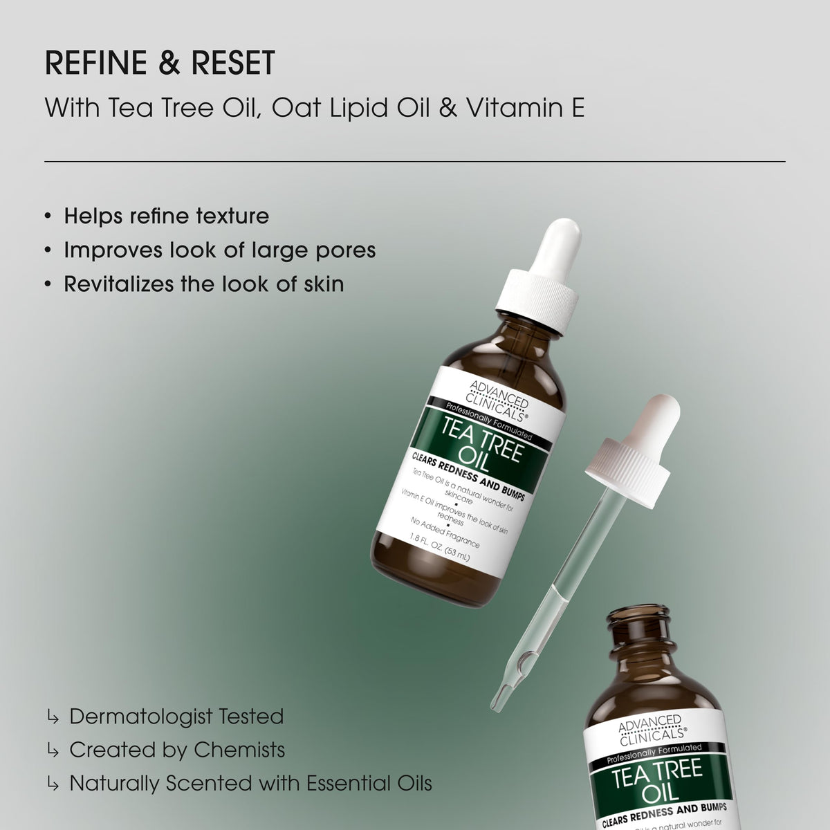 Advanced Clinicals dropper dispensing oil texture for quick absorption and nourishment