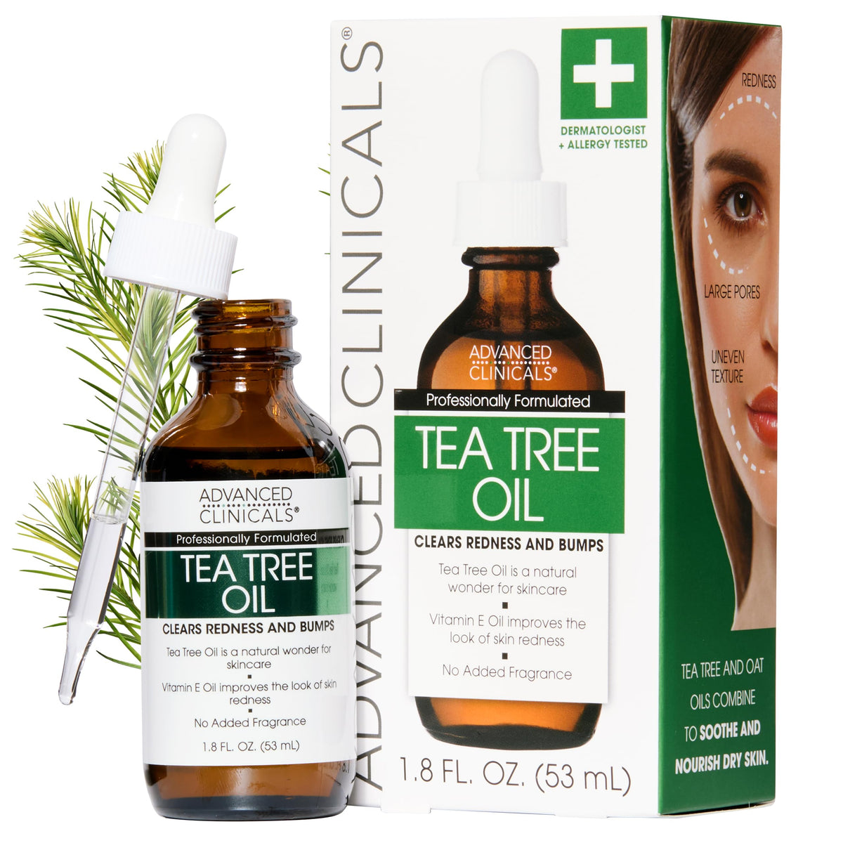 Advanced Clinicals front packaging showing bottle and benefit for smoother skin