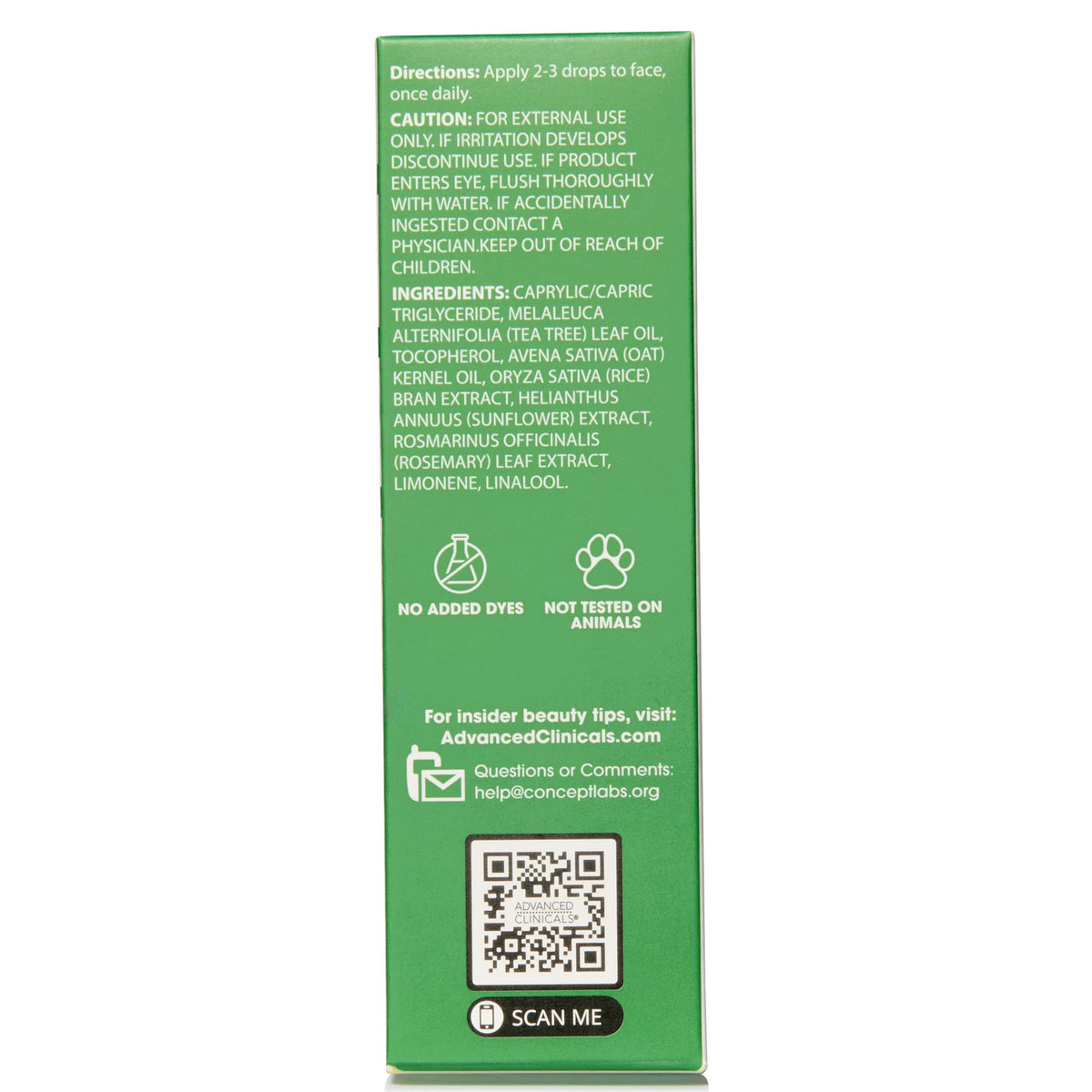 Advanced Clinicals bottle with box packaging displaying retail presentation and details