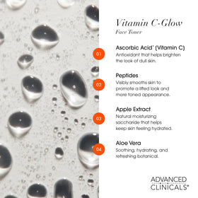 Advanced Clinicals texture droplet on skin illustrating quick absorption benefit