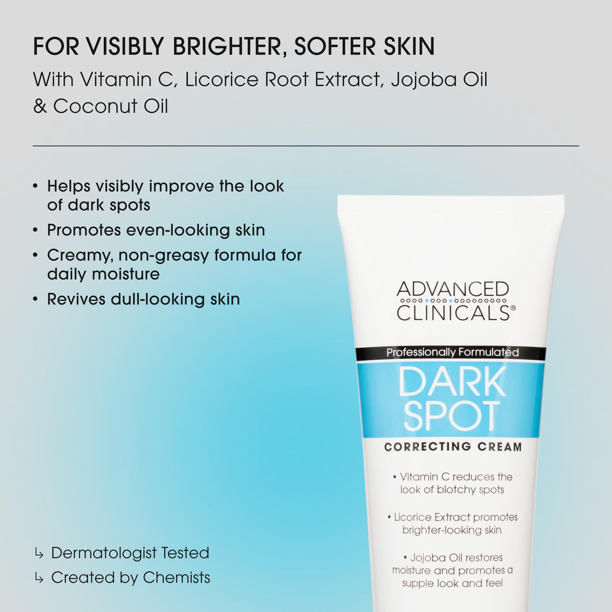 Advanced Clinicals tube on bathroom counter suggesting daily skincare routine