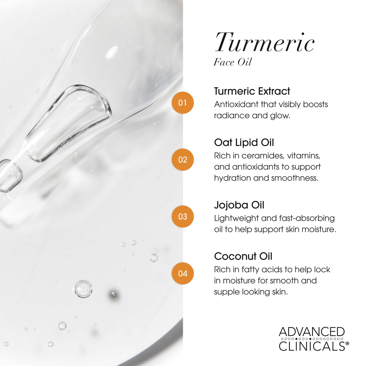 Advanced Clinicals label detail showing ingredients and formulation clarity