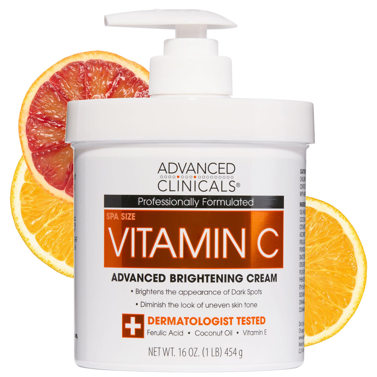 Advanced Clinicals jar front packaging showing product name and 16 ounce size benefits